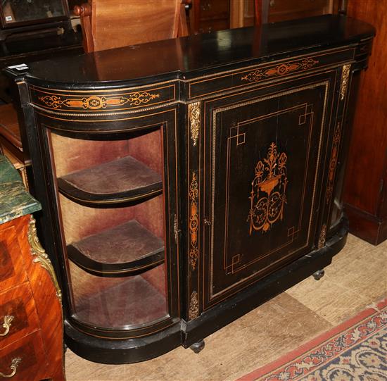 Ebonised inlaid credenza